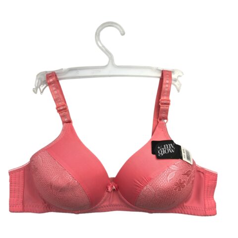 Rose Petal Glow Bra - Pink with Embossed Design