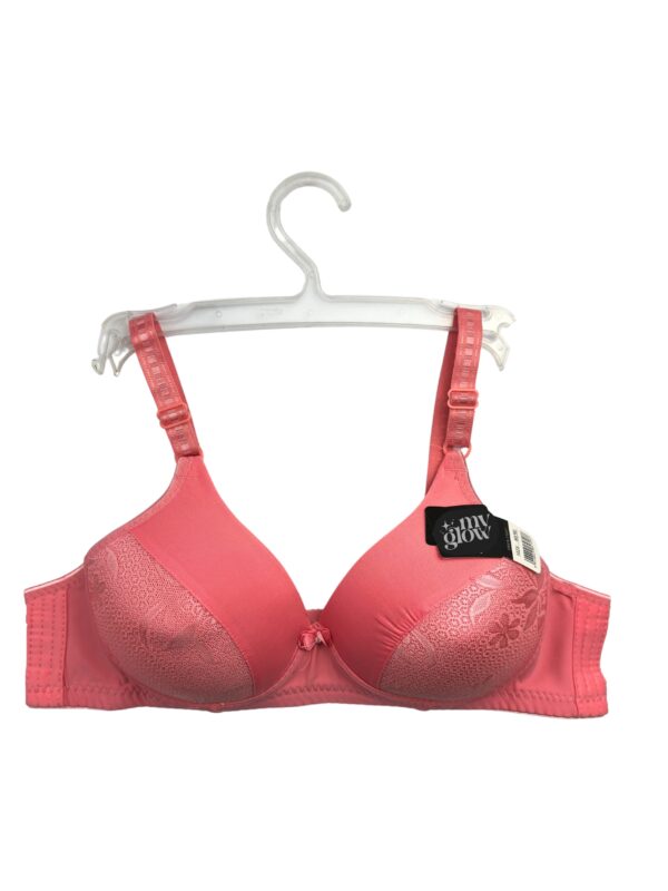 Rose Petal Glow Bra - Pink with Embossed Design