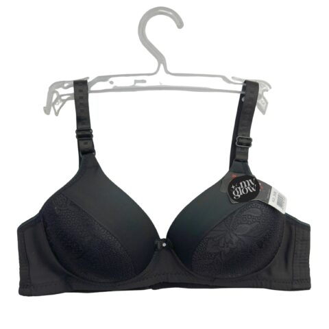 The Padded Embossed Black Bra