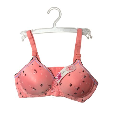 Blush Blossom Bra - Coral with Floral Print